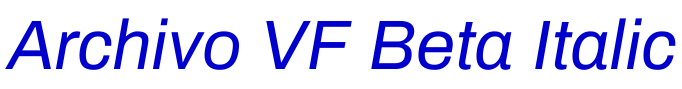 Archivo VF Beta Italic font